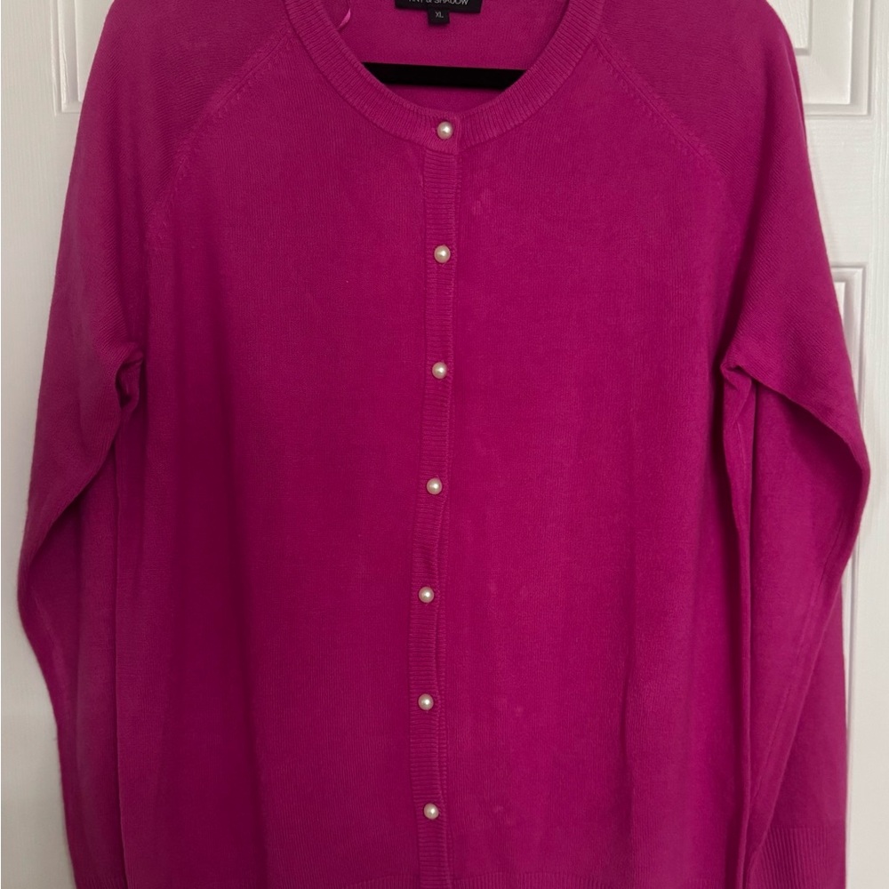 Elegant Fuchsia Cardigan Sweater